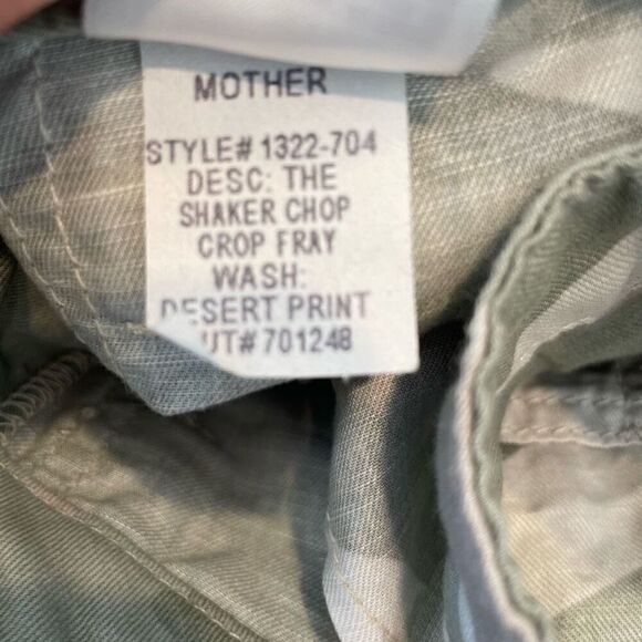 MOTHER Shaker Chop Crop Fray Desert Print Size 28 - Picture 7 of 7